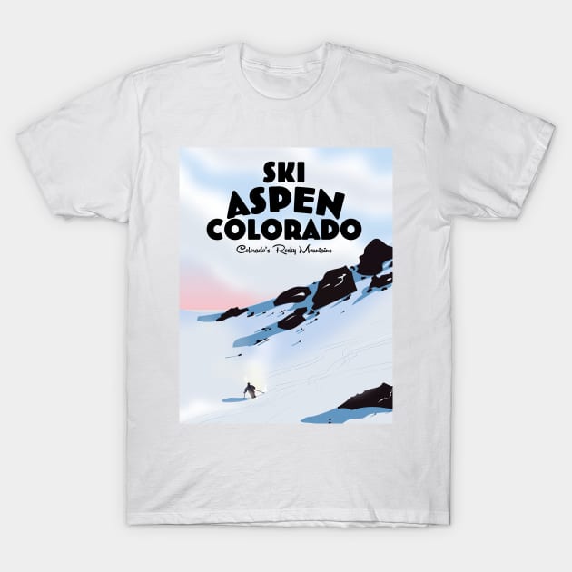 Ski Aspen Colorado T-Shirt by nickemporium1